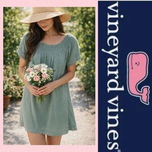 Vineyard Vines olive Madison Tencel mini dress size medium